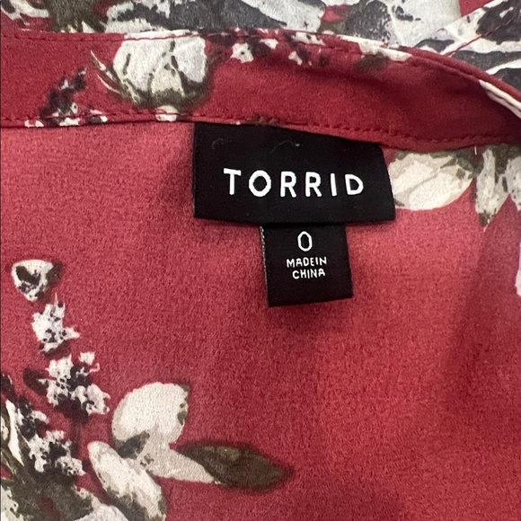 Torrid Burgundy Floral Blouse - Picture 8 of 9